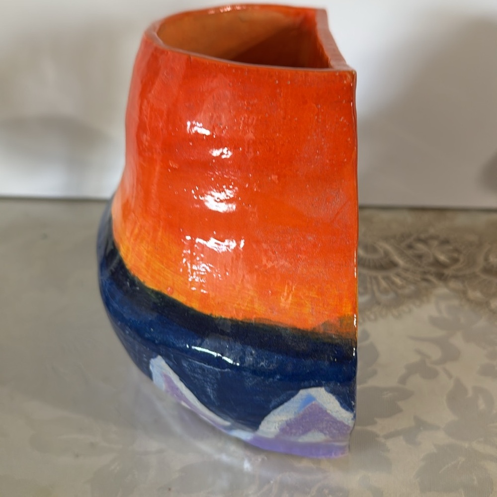 Handcrafted Multicolor Ceramic Vase local Artis in Texas 2017 Aram - Picture 4 of 6